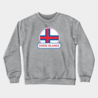 Faroe Islands Country Badge - Faroe Islands Flag Crewneck Sweatshirt